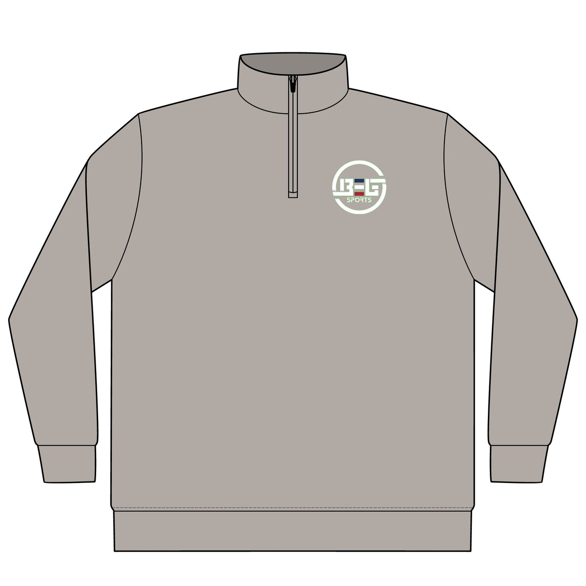 BEG Sports Quarter-Zip Pullover — YouTube @BEGSPORTS Logo