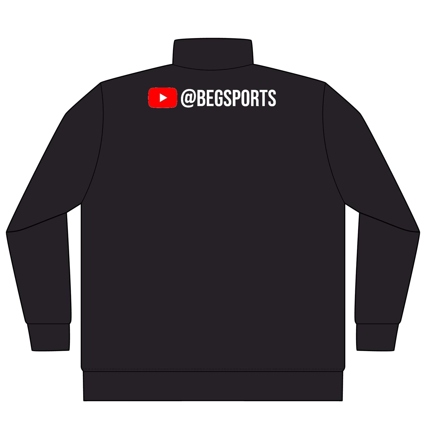 BEG Sports Quarter-Zip Pullover — YouTube @BEGSPORTS Logo