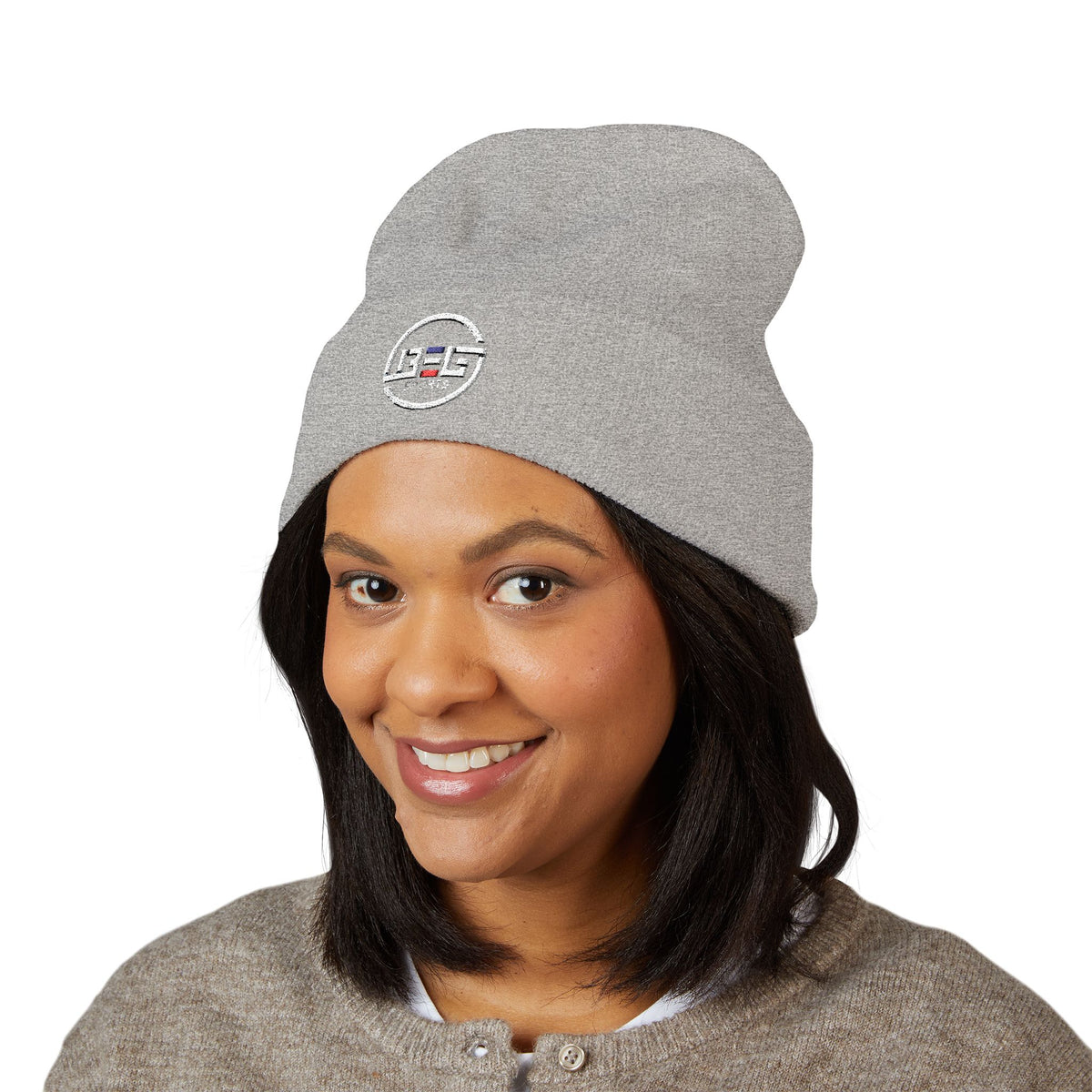 BEGnie Embroidered Classic Cuffed Beanie – Minimal Logo Knit Hat