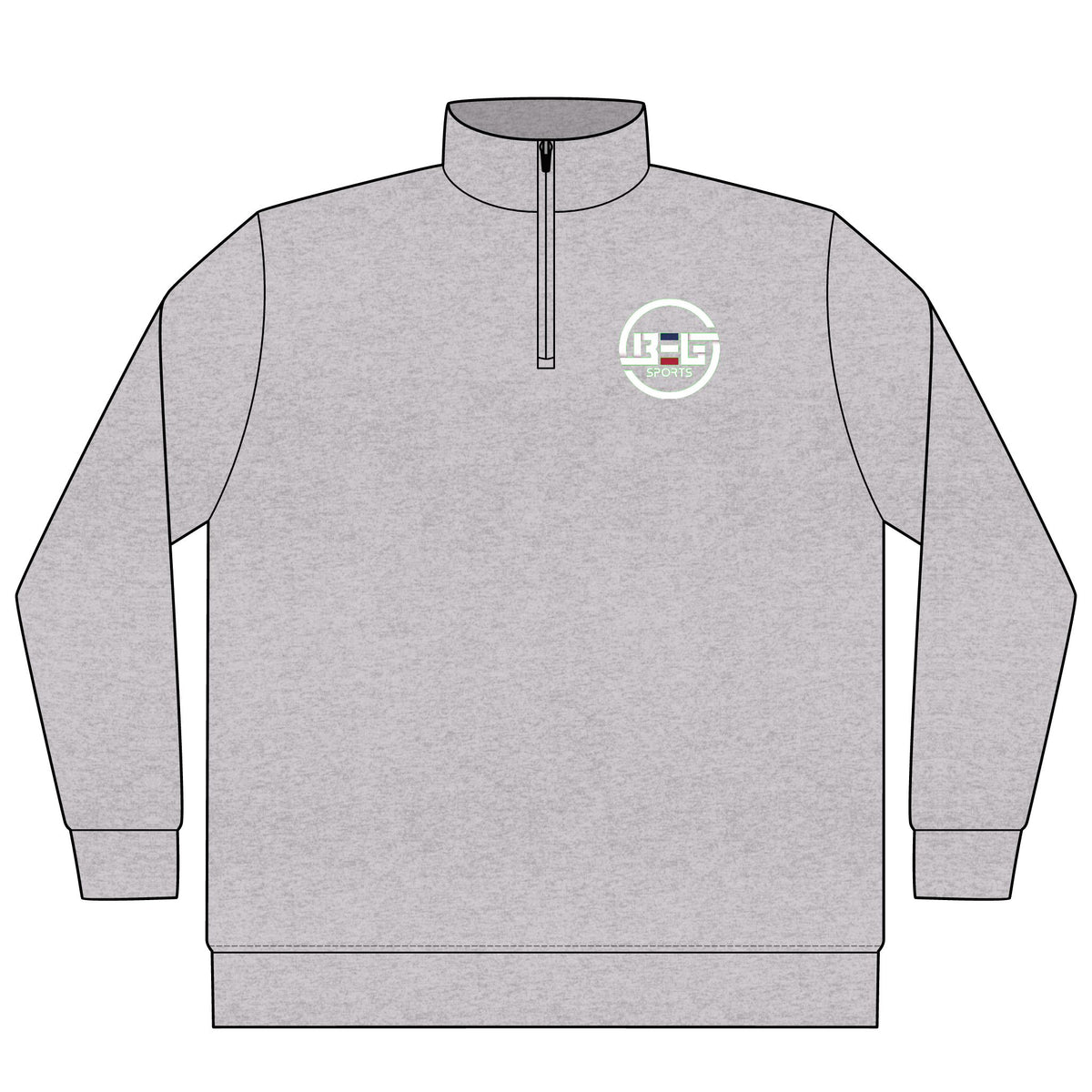 BEG Sports Quarter-Zip Pullover — YouTube @BEGSPORTS Logo