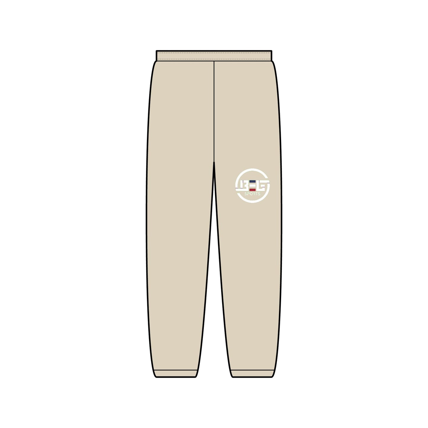 BEG Sports Logo Sweatpants - Joggers with Retro Circle Emblem