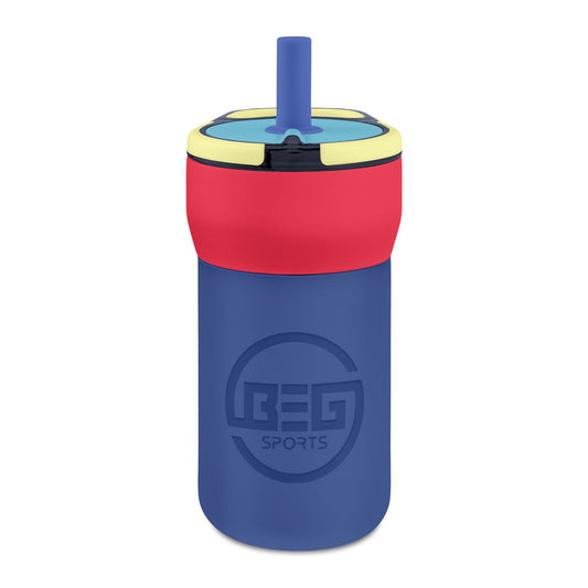 BEG Kids 12oz Leakproof Straw Tumbler — Engraved Insulated Spill‑Proof Cup